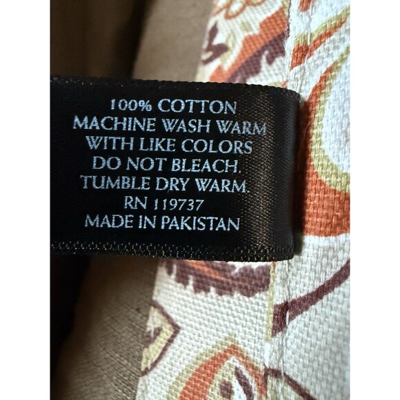 Cynthia Rowley Placemats Square Set Of 2 Flowers Paisley Fall Autumn Orange Tan - Picture 3 of 5